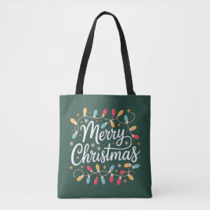 Glad jul Belysning Rolig Xmas Högtid Tygkasse