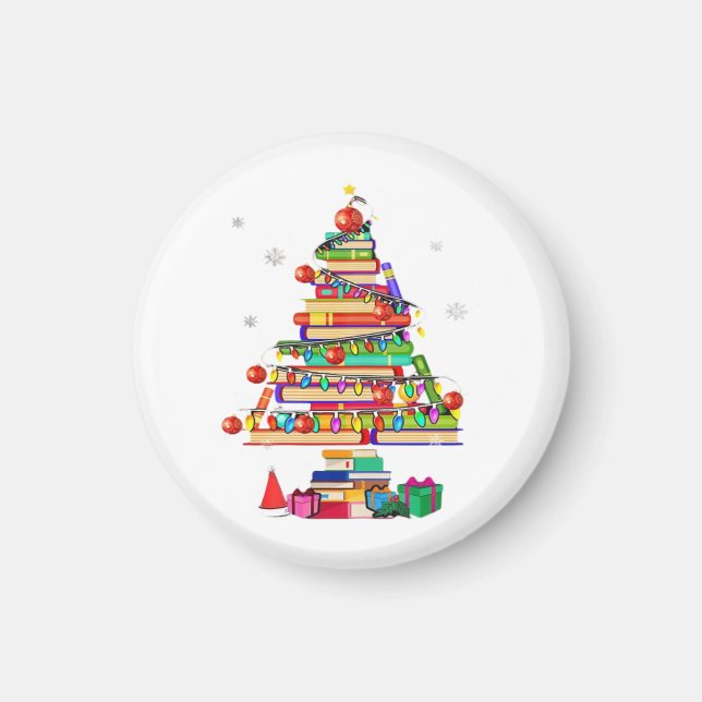 Glad jul biblioteksträd magnet (Framsidan)