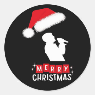 Glad jul biblioteksträd runt klistermärke