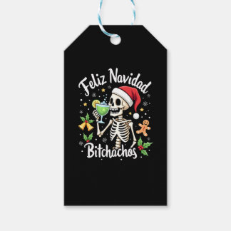 Glad jul Bitchachos Rolig Dödskalle Spanska God Ju Presentetikett