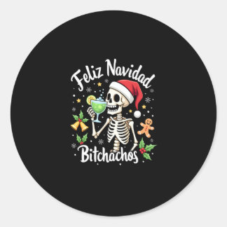 Glad jul Bitchachos Rolig Dödskalle Spanska God Ju Runt Klistermärke