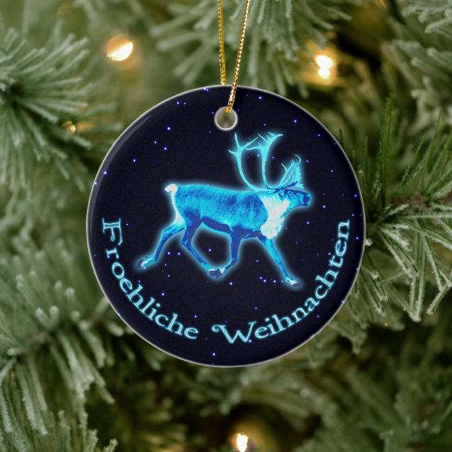 Glad Jul - Blå Ren (Reningar) Julgransprydnad Keramik (Träd)