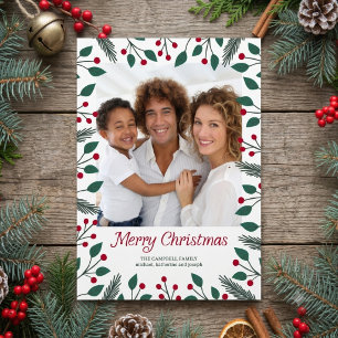 Glad jul bladfoto julkort