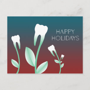 GLAD JUL blommande tänder Helg Vykort