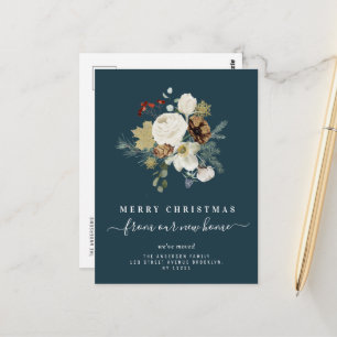 glad jul blomstergående meddelande vykort