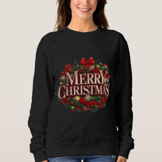 Glad jul blomsterkrans sweatshirt t shirt
