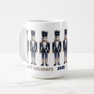 Glad jul Blue and Silver Nötknäppar-mugg Kaffemugg