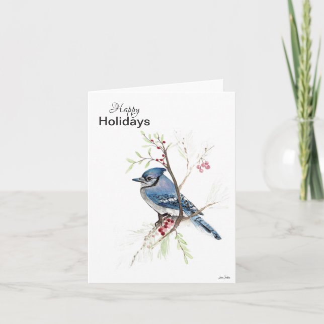 Glad jul Blue Jay Julkort Kort (Framsida)