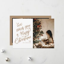 Glad Jul Bokstavsdesign Guld Foto