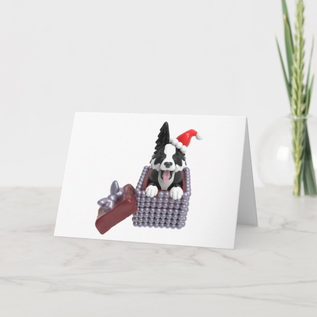 Glad jul Border Collie Kort (Framsida)