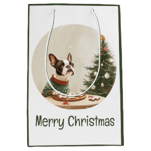 Glad jul Boston Terrier Hund