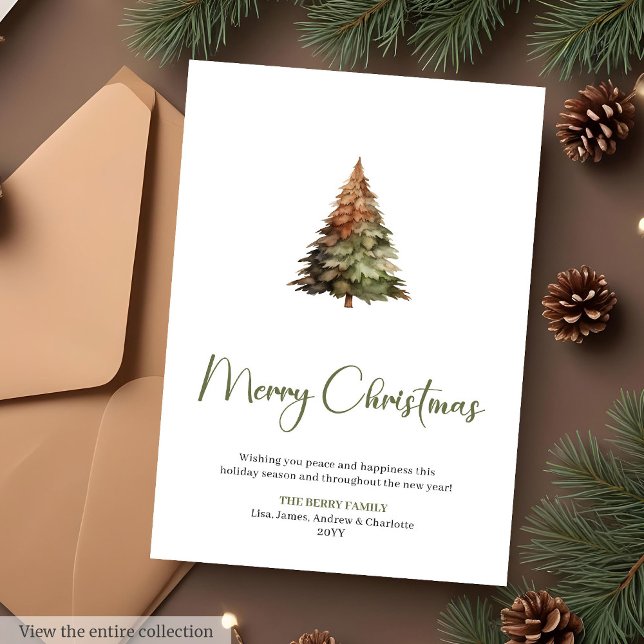 Glad jul Botanisk utskrivbar julkort (Merry Christmas Botanical Printable Christmas Card

)