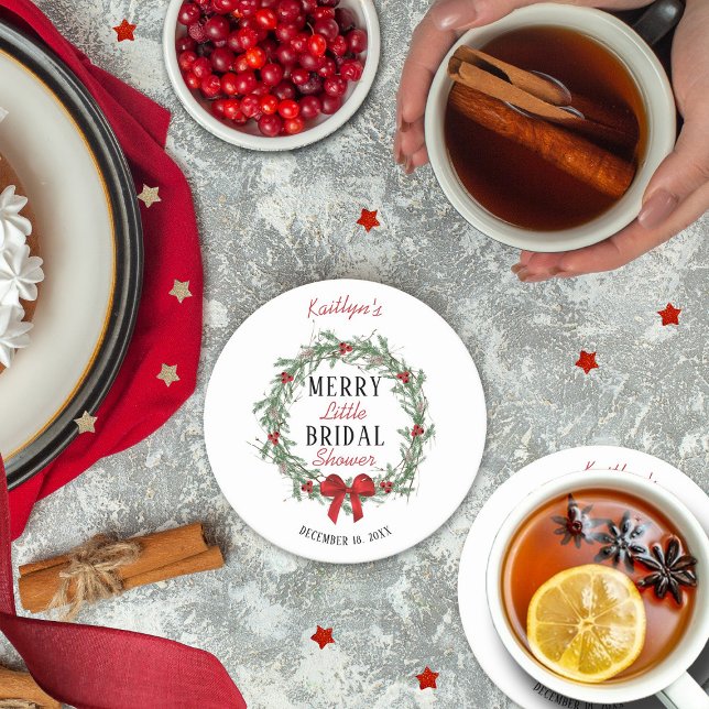 Glad jul bröllopsdusch underlägg papper rund (Skapare uppladdad)