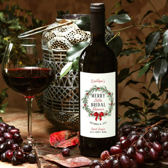 Glad jul bröllopsdusch vinflaska etikett (Skapare uppladdad)