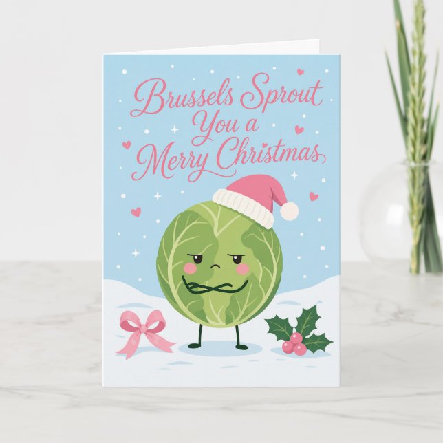 Glad jul Brysselkål Kort (Framsida)