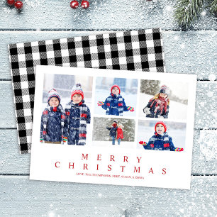 Glad jul Buffalo-rutig fotokollage Julkort