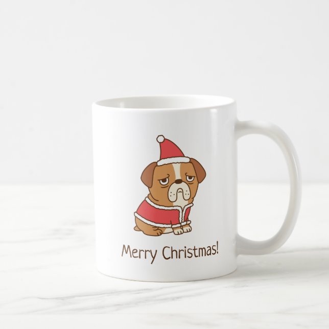 Glad jul Bulldog Tomte kaffemugg (Höger)