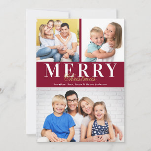 Glad jul Burgundy meddelande 3 bilder