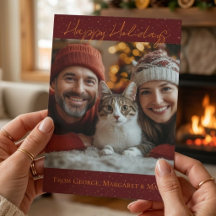 Glad jul Cat Mom Dad Elegant Foto