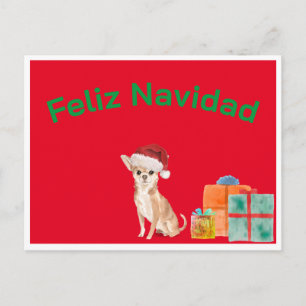 Glad jul Christmas Röd Chihuahua Hund Vykort
