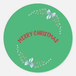 Glad jul Cirkel Grön Rolig Klistermärke