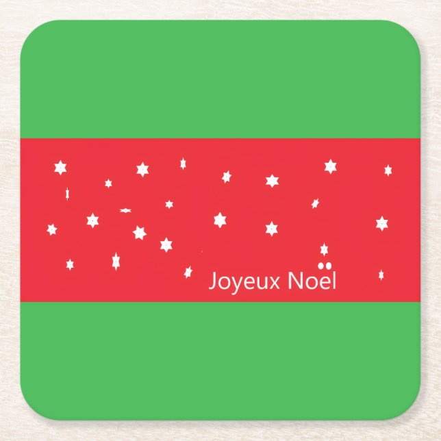 Glad Jul Coasters Underlägg Papper Kvadrat (Framsidan)