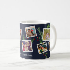 Glad jul Collage Anpassad Modern Järnek Kaffemugg