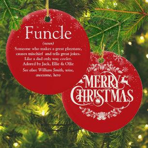 Glad jul Cool Funky Farbror Farbror Definition Julgransprydnad Keramik