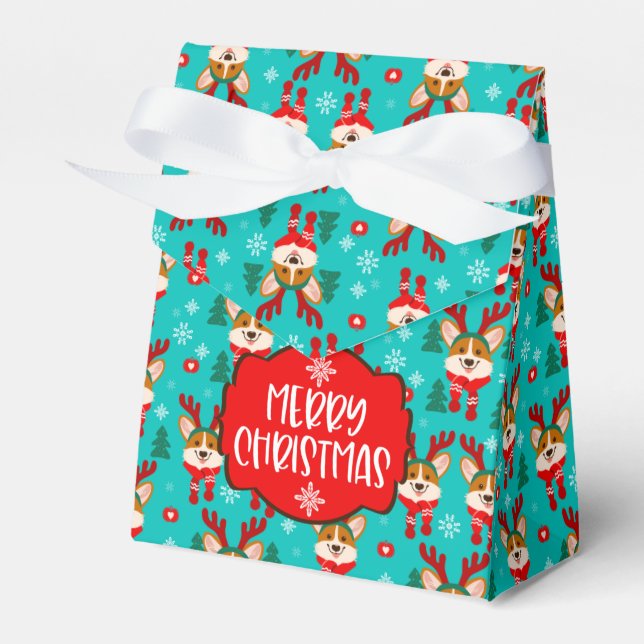 Glad jul Corgi Hund Gåva Box Presentaskar (Framsidan Sidan)
