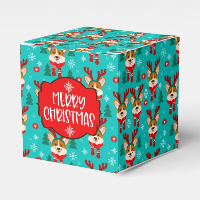 Glad jul Corgi Hund Gåva Box Presentaskar (Framsidan Sidan)