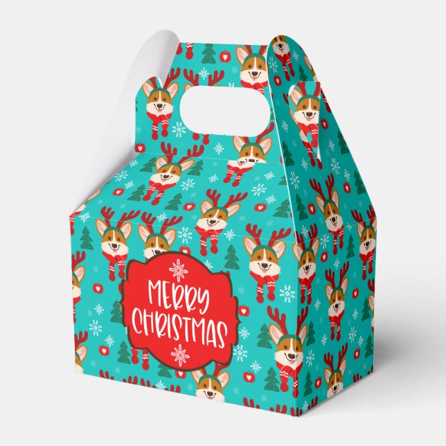 Glad jul Corgi Hund Gåva Box Presentaskar (Framsidan Sidan)