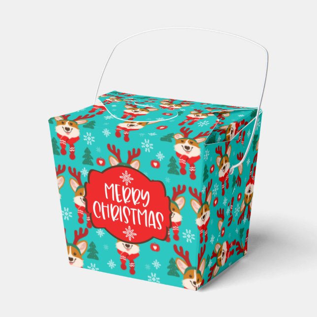Glad jul Corgi Hund Gåva Box Presentaskar (Framsidan Sidan)