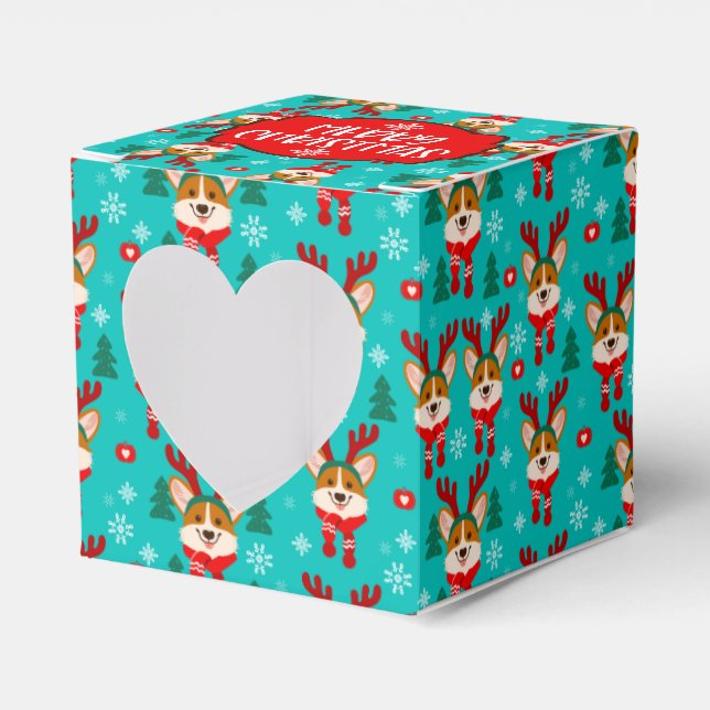 Glad jul Corgi Hund Gåva Box Presentaskar (Framsidan Sidan)