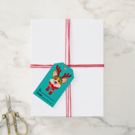 Glad jul Corgi Hund Presentkort Presentetikett