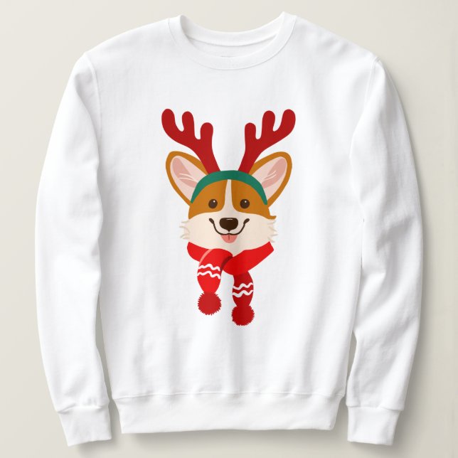 Glad jul Corgi Hund Tröja (Design framsida)
