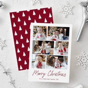 Glad jul Cranberry Script 6 Foto Collage Julkort