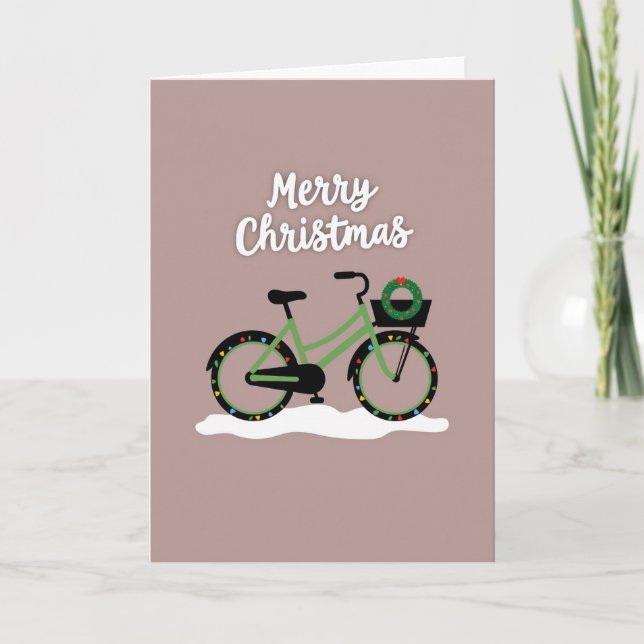Glad jul cykelkort kort (Framsida)