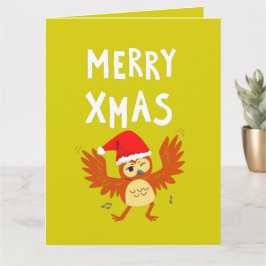 Glad jul Dansande Uggla Kort