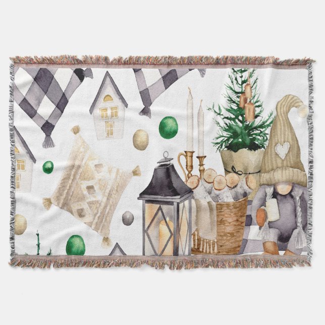 Glad jul Dekoration Tomte Filt (Framsidan)