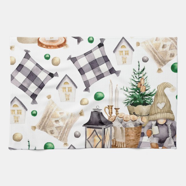 Glad jul dekoration Tomte Kökshandduk (Horisontell)