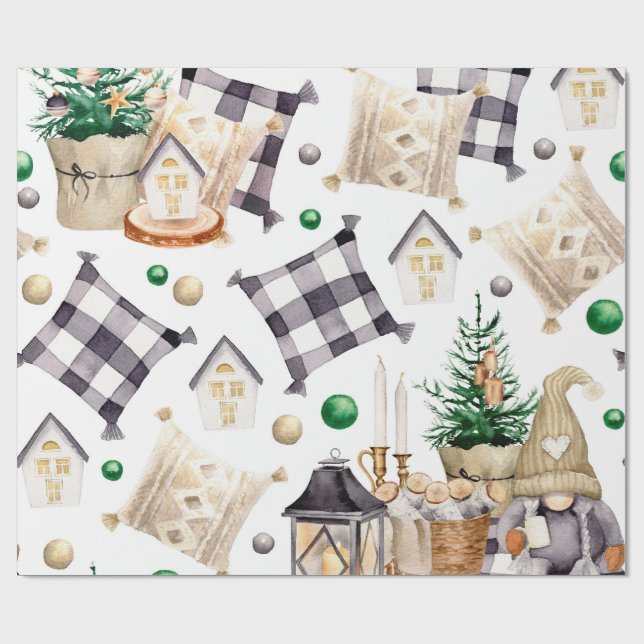 Glad jul Dekoration Tomte Presentpapper (Platt)