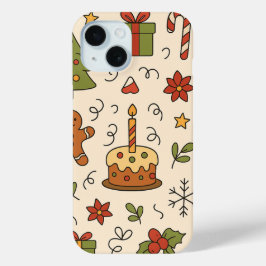 Glad jul Doodle-mönster