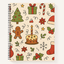 Glad jul Doodle-mönster