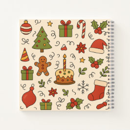 Glad jul Doodle-mönster