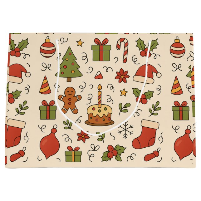 Glad jul Doodle-mönster (Framsidan)
