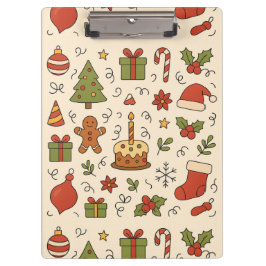 Glad jul Doodle-mönster