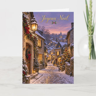 Glad jul Durbuy snöig gränd Helgkort