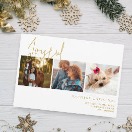 Glad jul Elegant falsk guld effekt 3 bilder Julkort