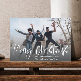 Glad jul Elegant kalligrafi 1 Foto Vykort