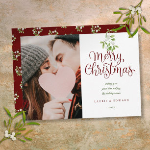 Glad jul Elegant misteltoe Par foton Julkort